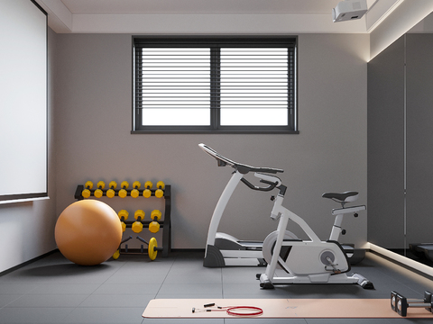 Modern minimalist fitness lounge