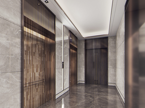 New Chinese-style elevator hall entrance hall