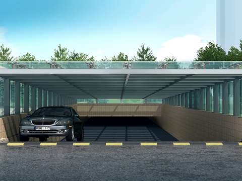 Modern underground parking exit