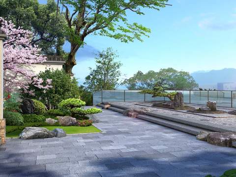 New Chinese Garden Landscape psd