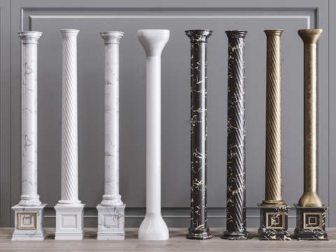 Jane European marble gilded Roman column