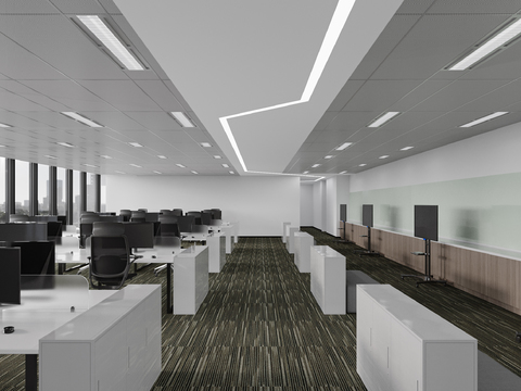 Modern open office area Corridor free