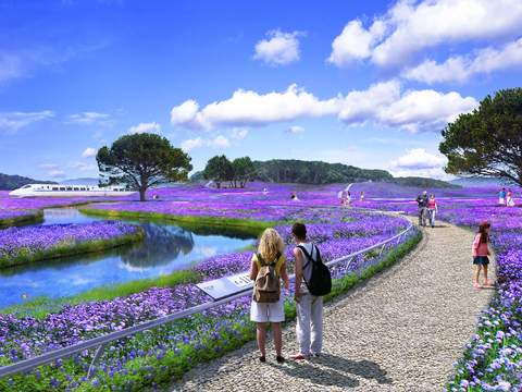 Modern Lavender Park Landscape PSD