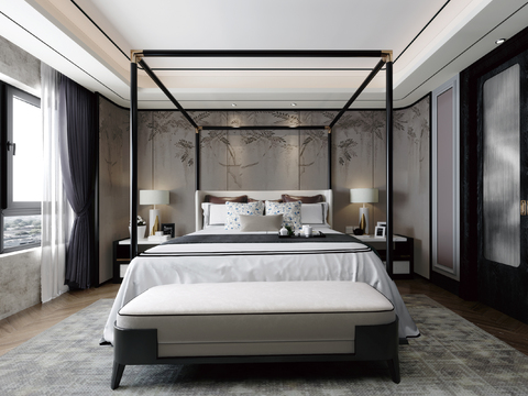 Wu Bin Design Neo-Chinese Style Bedroom