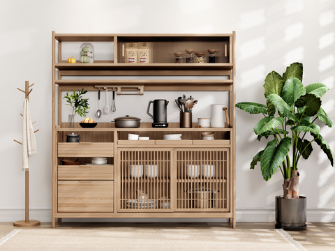 Nordic Solid Wood Sideboard Storage Cabinet