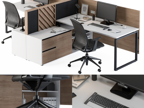 Modern card office desk and chair combination