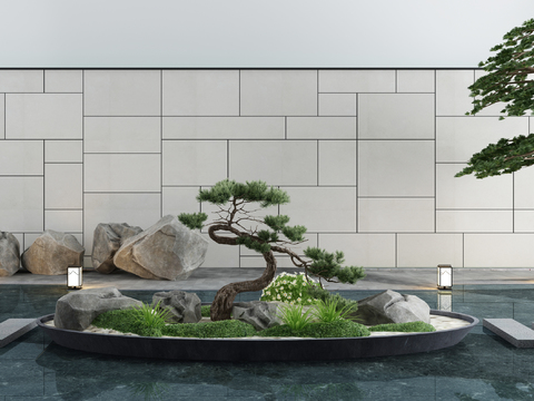 New Chinese Courtyard Pine Stone