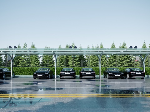 Modern carport parking