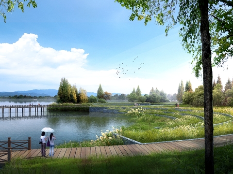 wetland park landscape psd