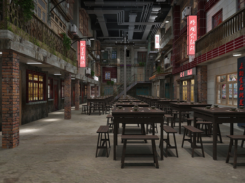 Industrial style retro Chinese restaurant