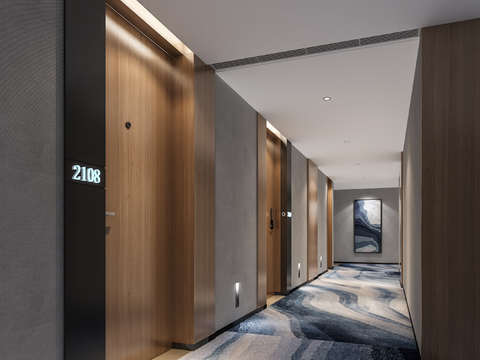 Modern Hotel Corridor