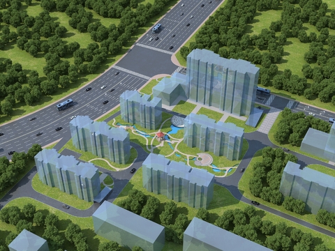 Modern residential building landscape