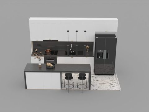 Modern Affordable Luxury Style Solid Wood Marble Cabinet Bar Counter Free
