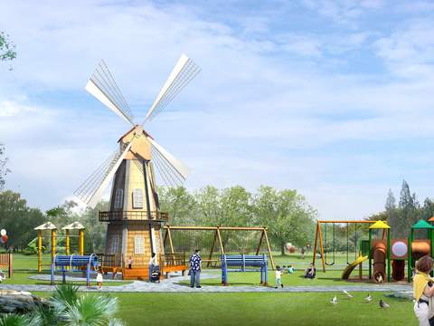 Modern windmill Hua slide children's park psd