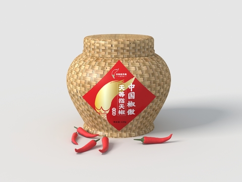 Neo-Chinese Style Bamboo Wraft Pepper Jar Packaging