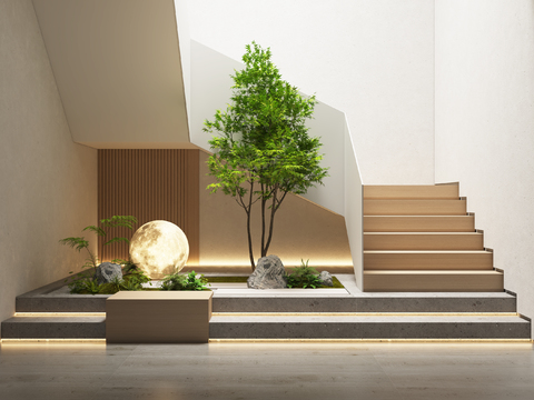 Landscaping of Plant Pile in Staircase