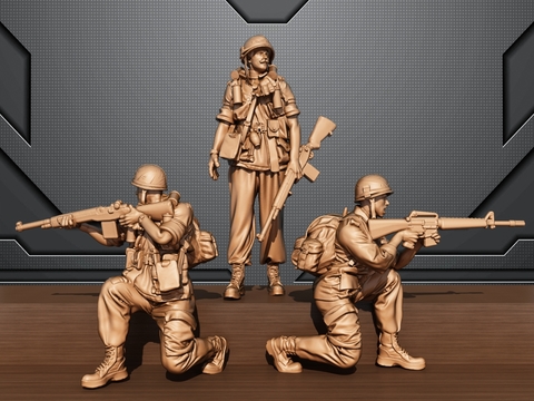 Modern World War II Soldier Sculpture