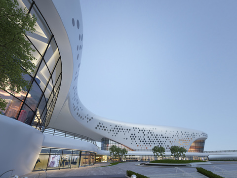 Modern special-shaped commercial center building appearance