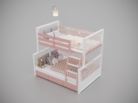 Jane Europe pink solid wood children bed free