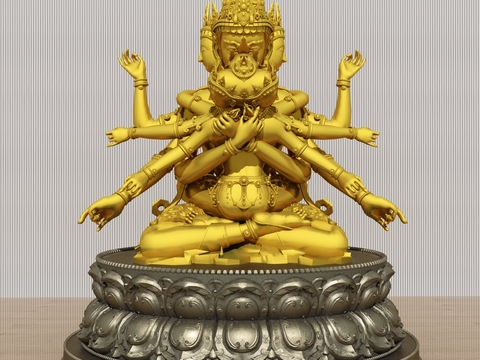 Chinese Lotus Buddha Sculpture