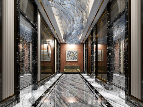 New Chinese Hotel Club Corridor