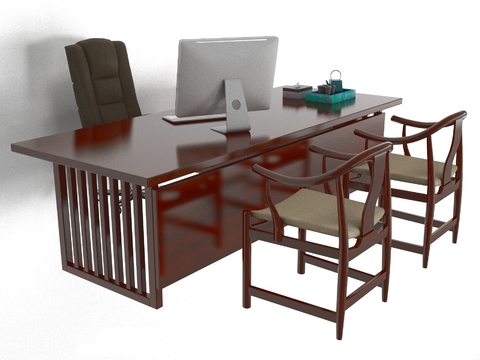 New Chinese-style office desks and chairs free of charge