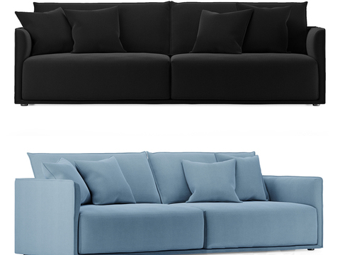 Modern minimalist fabric double sofa free