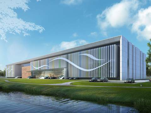 modern exhibition hall office building psd