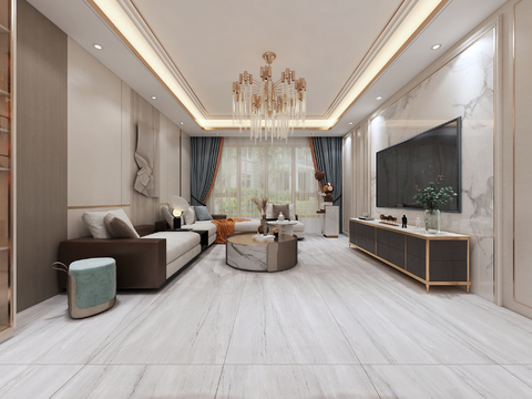 Modern Affordable Luxury Style Living Room Dining Room Free