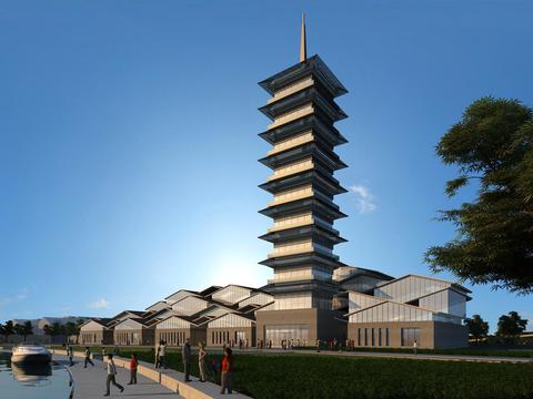 Appearance of new Chinese-style viewing tower