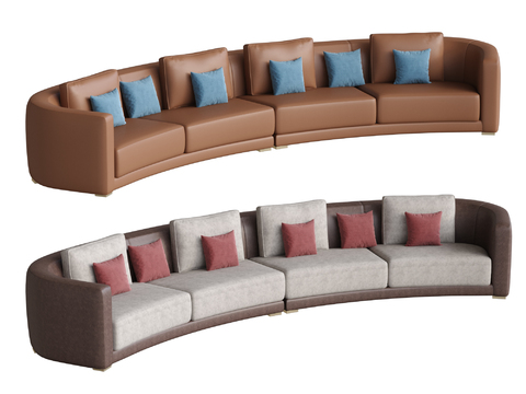 B & B Curved Sofa Multiplayer Sofa