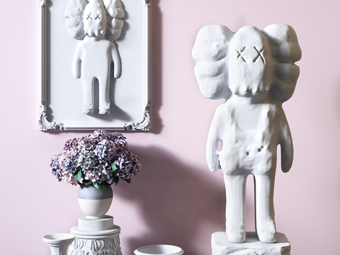 Nordic trend kaws plaster sculpture