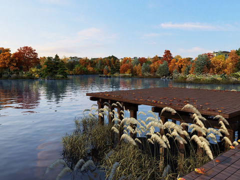 Modern Pier Lake Landscape