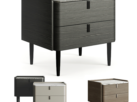 Modern black bedside table