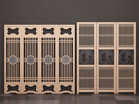 Chinese solid wood screen partition