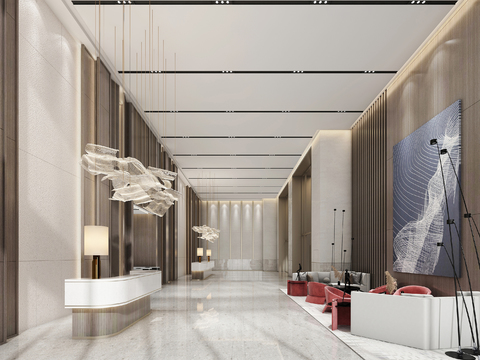 Modern Affordable Luxury Style Office Lobby Front Desk