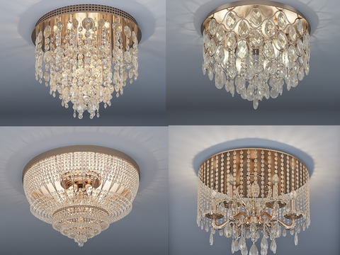 European crystal ceiling lamp combination