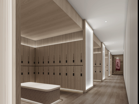 Modern Bath Center Changing Room Lockers