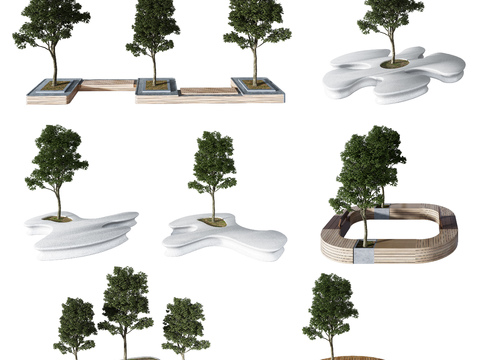 Modern Special-shaped Tree Pool Public Chair