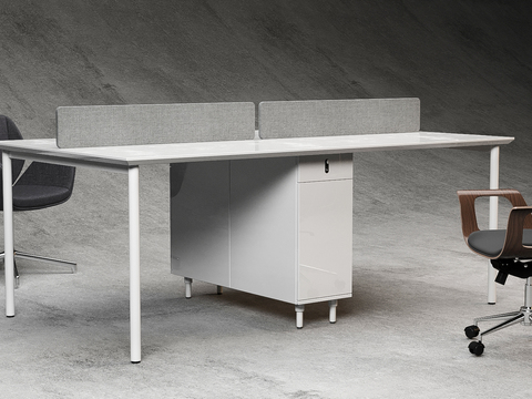 Modern office desk and chair card position