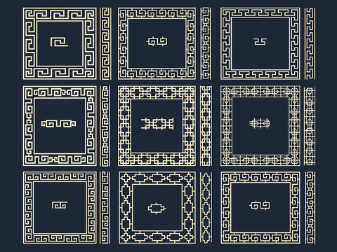 New Chinese-style Metal Hollow-out Carved Pattern Combination