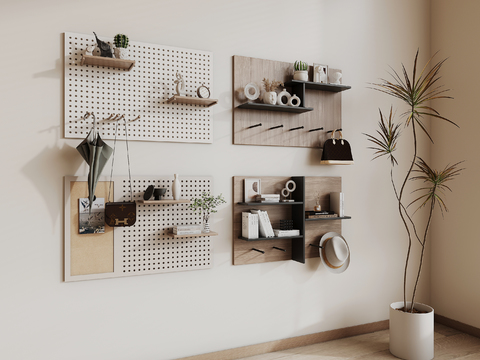 Hole board wall cabinet storage rack