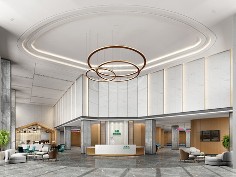 Modern Hospital Lobby Front Desk