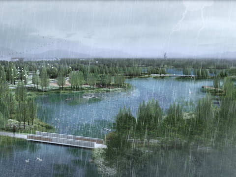 ecological park rain psd