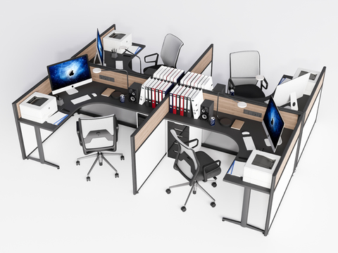 Office desk and chair card position