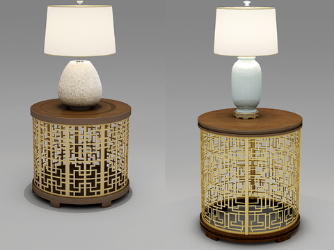 New Chinese Round Table Lamp Combination