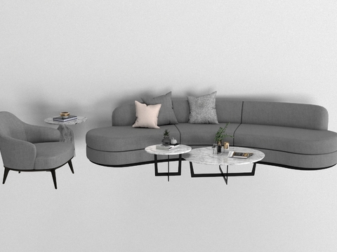 Modern fabric curved sofa free