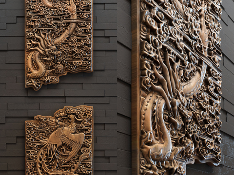 New Chinese Dragon and Phoenix Relief