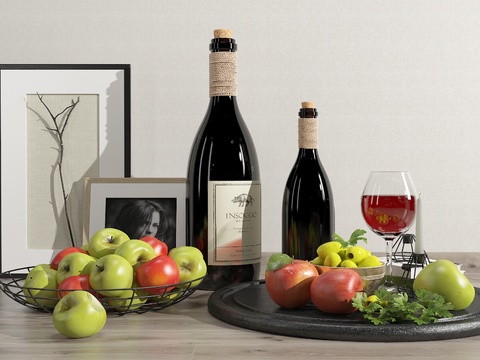 Modern Red Wine Apple Fruit Plate