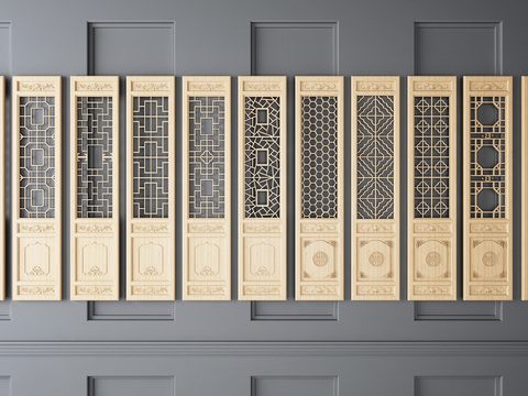 Chinese solid wood partition screen